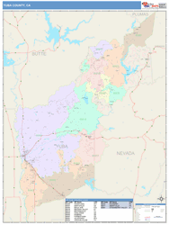 Yuba County, CA Wall Map