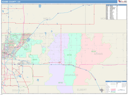 Adams County, CO Wall Map