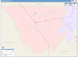 Custer County, CO Wall Map