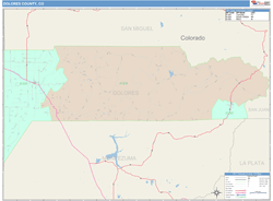 Dolores County, CO Wall Map