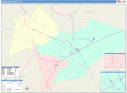 Huerfano County, CO Wall Map