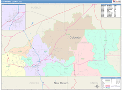 Las Animas County, CO Wall Map