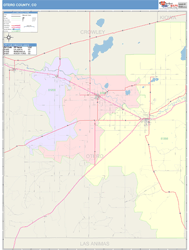 Otero County, CO Wall Map