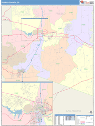 Pueblo County, CO Wall Map