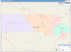 San Miguel County, CO Wall Map