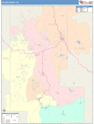 Teller County, CO Wall Map