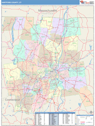 Hartford County, CT Wall Map