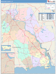 Middlesex County, CT Wall Map