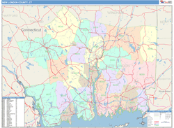 New London County, CT Wall Map