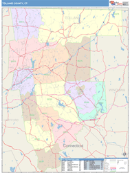 Tolland County, CT Wall Map