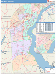 New Castle County, DE Wall Map