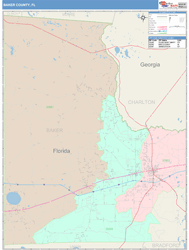 Baker County, FL Wall Map