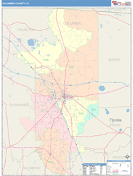 Columbia County, FL Wall Map