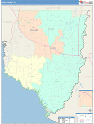 Dixie County, FL Wall Map