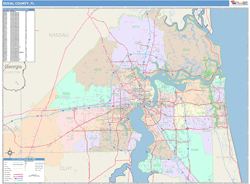 Duval County, FL Wall Map