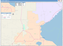 Glades County, FL Wall Map