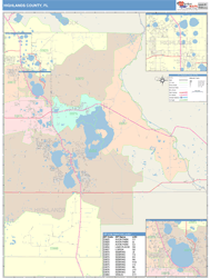 Highlands County, FL Wall Map