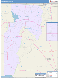 Jefferson County, FL Wall Map