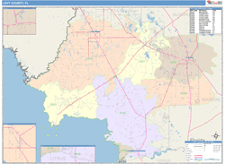 Levy County, FL Wall Map