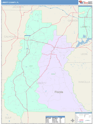 Liberty County, FL Wall Map