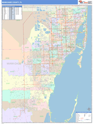 Miami-Dade County, FL Wall Map