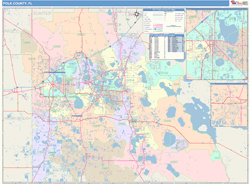 Polk County, FL Wall Map