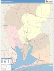 Santa Rosa County, FL Wall Map