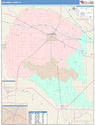Suwannee County, FL Wall Map