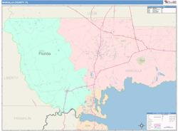 Wakulla County, FL Wall Map