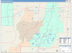 Washington County, FL Wall Map