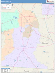 Brooks County, GA Wall Map