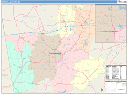 Carroll County, GA Wall Map