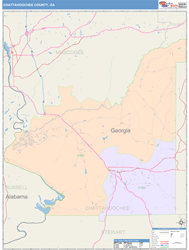 Chattahoochee County, GA Wall Map