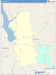 Clay County, GA Wall Map