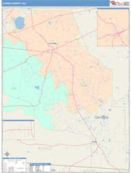 Clinch County, GA Wall Map