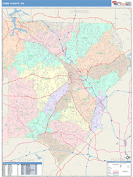 Cobb County, GA Wall Map