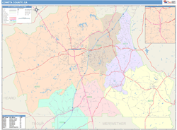 Coweta County, GA Wall Map