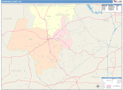 Crawford County, GA Wall Map