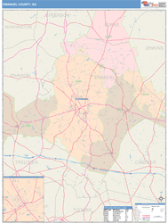 Emanuel County, GA Wall Map