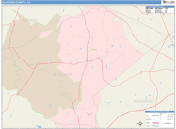 Glascock County, GA Wall Map