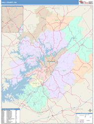 Hall County, GA Wall Map