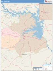 Hart County, GA Wall Map