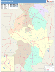 Jefferson County, GA Wall Map