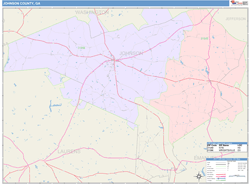 Johnson County, GA Wall Map