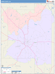 Lamar County, GA Wall Map