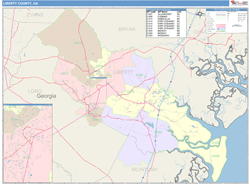 Liberty County, GA Wall Map