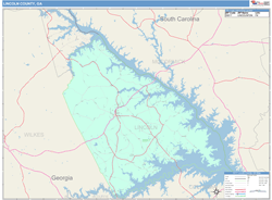 Lincoln County, GA Wall Map