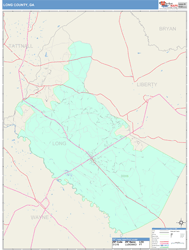 Long County, GA Wall Map