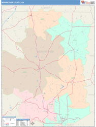 Meriwether County, GA Wall Map
