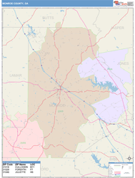 Monroe County, GA Wall Map